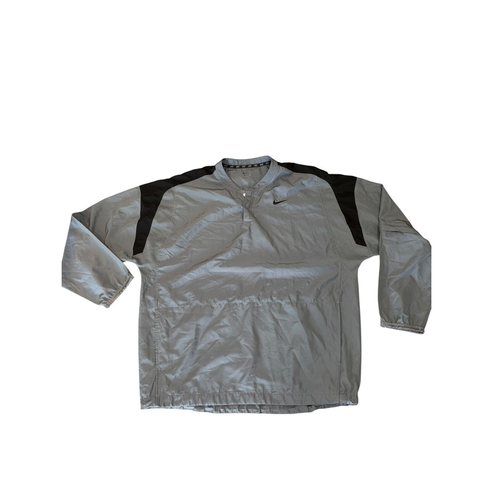Nike Baseball Cage Jacket Pullover XXL Gray Black Convertible Sleeve Coaches